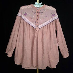 Free People Hearts and Colors Sheer Tunic Top (+1) M